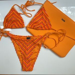 Orange Triangl Terry Cloth Bikini